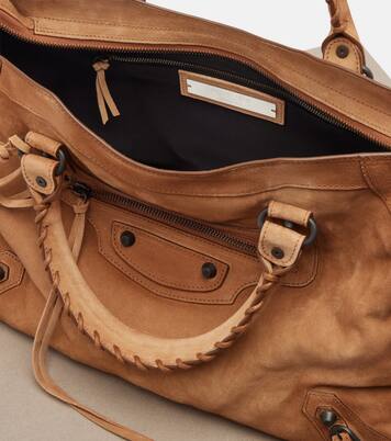 Le City Medium suede top-handle bag | Balenciaga