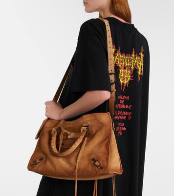 Le City Medium suede top-handle bag | Balenciaga