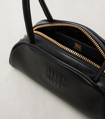 Beau Small leather bowling bag | Miu Miu