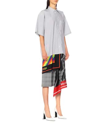 Chemise imprimée en coton et soie | Balenciaga