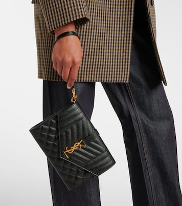 Envelope matelassé leather clutch | Saint Laurent