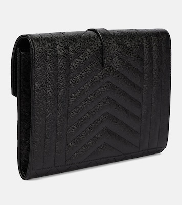 Envelope matelassé leather clutch | Saint Laurent