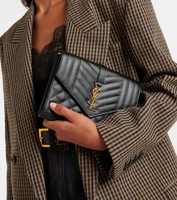 Envelope matelassé leather clutch | Saint Laurent