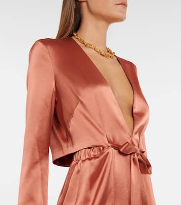 Slashed satin jacket | Galvan
