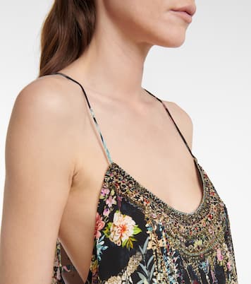 Embellished printed silk camisole | Camilla