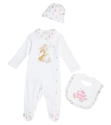 Baby - Tutina, bavaglino e berretto in cotone | Monnalisa