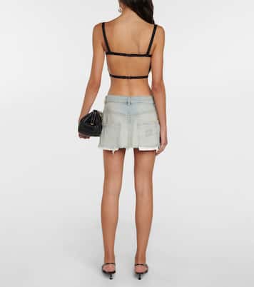 Verziertes Bustier-Top aus Denim | Miu Miu