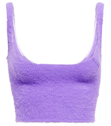 RIbbed-knit crop top | Off-White