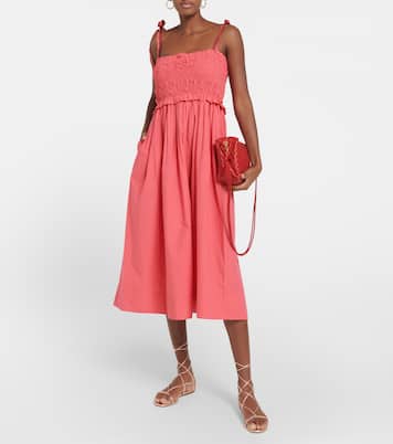 Akshara smocked cotton midi dress | Ulla Johnson