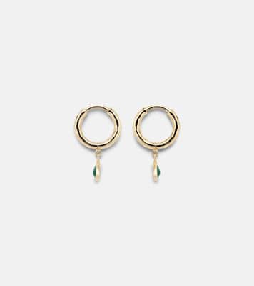 Orecchini Charmed Micro Gabby in oro 18kt con smeraldi | Octavia Elizabeth