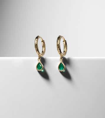 Orecchini Charmed Micro Gabby in oro 18kt con smeraldi | Octavia Elizabeth