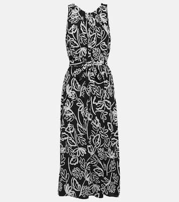 Bedrucktes Midikleid aus Crêpe | Velvet