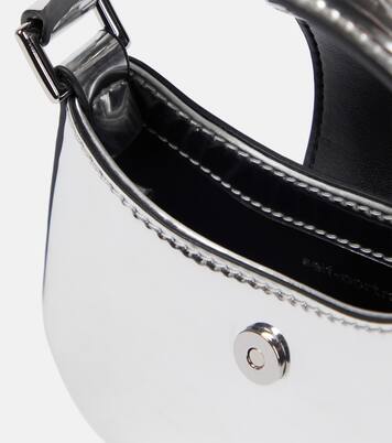 Tote The Bow Micro aus Metallic-Leder | Self-Portrait
