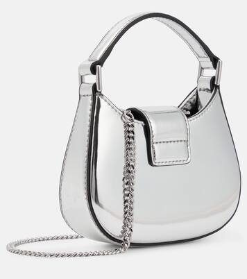 Tote The Bow Micro aus Metallic-Leder | Self-Portrait