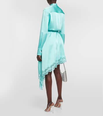 Abito midi in raso con pizzo | Stella McCartney