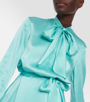 Abito midi in raso con pizzo | Stella McCartney