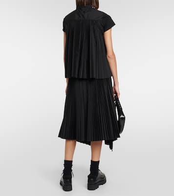 T-shirt in jersey di cotone con pieghe | Sacai