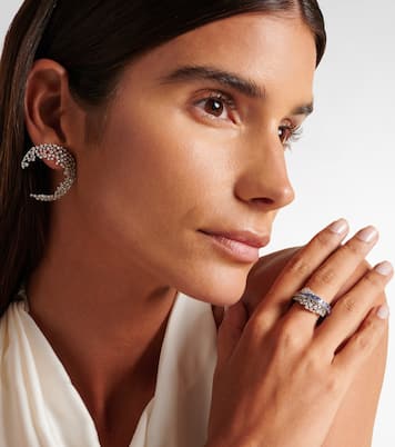 Anello in oro bianco 18kt con diamanti e zaffiri | Ananya