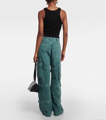 Mid-Rise Wide-Leg Jeans Vivian Strap | Agolde