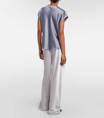 Top de seda con cuello holgado | Vince
