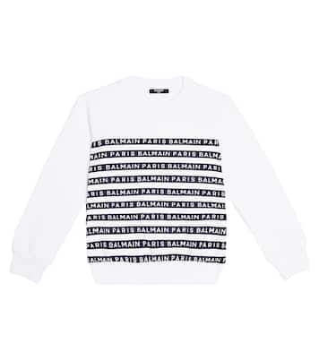 Sudadera de jersey de algodón con logo | Balmain Kids