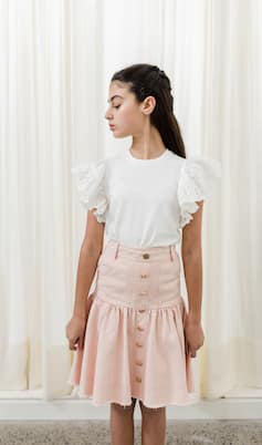 Camisa de algodón con encaje | Petite Amalie  