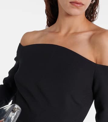 Brien off-shoulder crêpe peplum top | Safiyaa