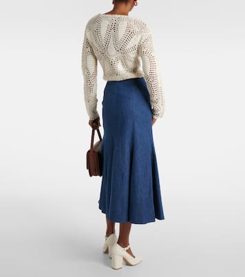 Falda midi Amy de algodón y lino | Gabriela Hearst