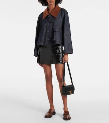 Croc-effect leather penny loafers | Tod's