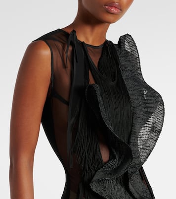 Vestido de fiesta Hedone con flecos | Maticevski