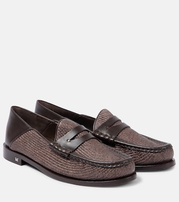 Raffia-effect penny loafers | Max Mara