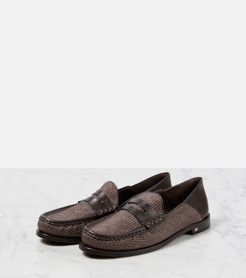 Raffia-effect penny loafers | Max Mara