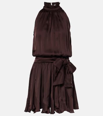 Bianca halterneck satin minidress | Poupette St Barth