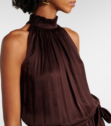 Bianca halterneck satin minidress | Poupette St Barth