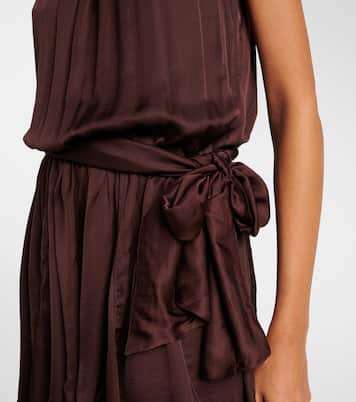 Bianca halterneck satin minidress | Poupette St Barth