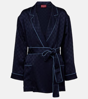 Camisa de satén con GG oversized | Gucci