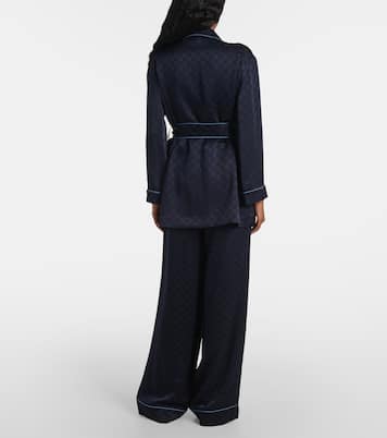 Camisa de satén con GG oversized | Gucci