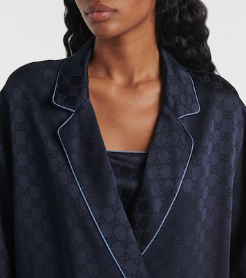 Camisa de satén con GG oversized | Gucci