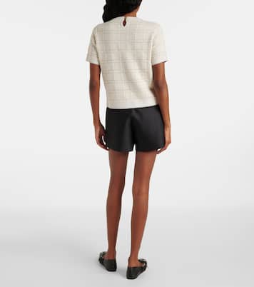 Top de mezcla de lana y lamé a cuadros | Gucci