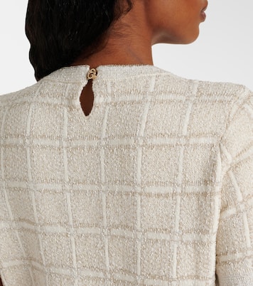Top de mezcla de lana y lamé a cuadros | Gucci