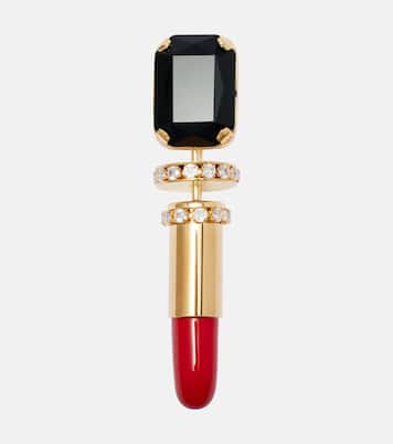 Brosche Lipstick mit Kristallen | Balmain
