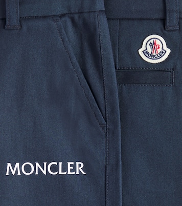 Short in gabardine di misto cotone con logo | Moncler Enfant