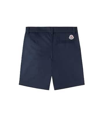 Short in gabardine di misto cotone con logo | Moncler Enfant