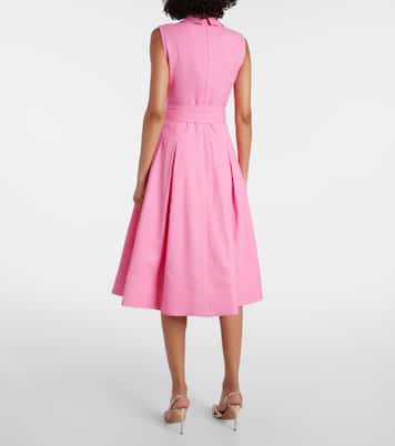 Abito midi in twill con cintura | Carolina Herrera