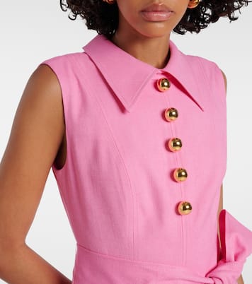 Abito midi in twill con cintura | Carolina Herrera