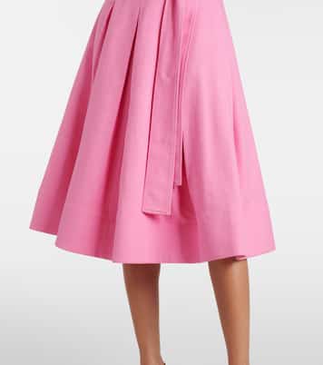 Abito midi in twill con cintura | Carolina Herrera