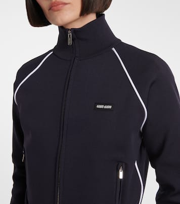 Felpa con zip e logo | Miu Miu