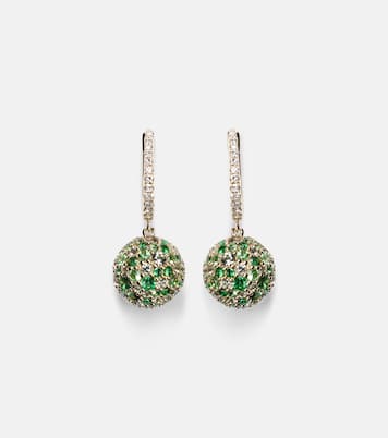 Boucles d'oreilles Bauble en or 18 ct, diamants et grenats | Roxanne First