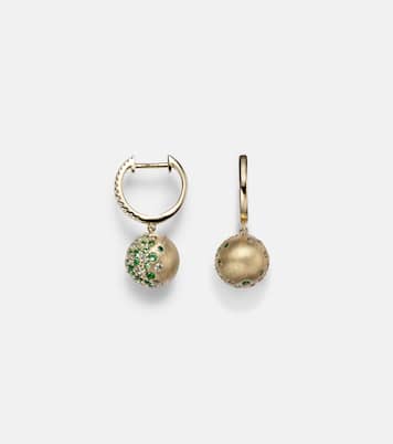 Boucles d'oreilles Bauble en or 18 ct, diamants et grenats | Roxanne First