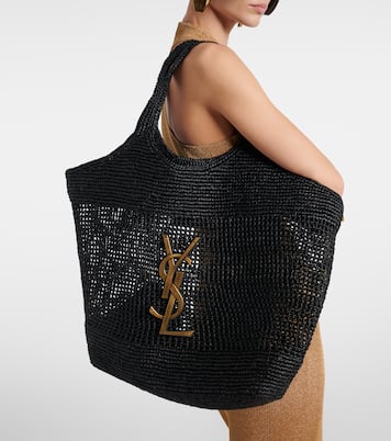 Cabas Icare Cassandre Maxi en crochet et raphia | Saint Laurent